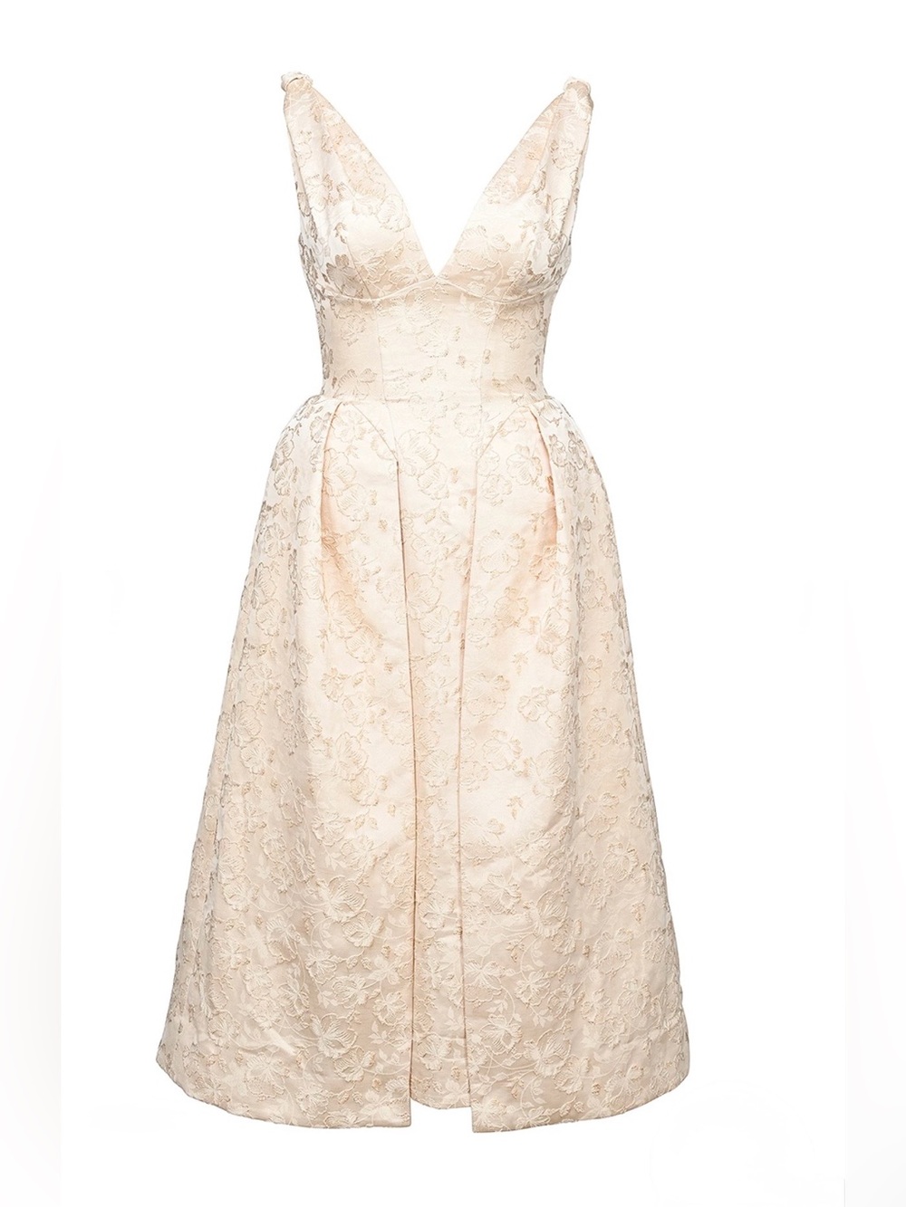 House of cb PALOMA Ivory Metallic Jacquard Midi dress - Picture 11 of 16